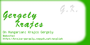 gergely krajcs business card